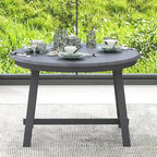 Tavolo da pranzo rotondo allungabile lavato grigio/legno naturale, 4 posti