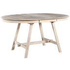 Tavolo da pranzo rotondo allungabile lavato grigio/legno naturale, 4 posti