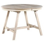 Tavolo da pranzo rotondo allungabile lavato grigio/legno naturale, 4 posti