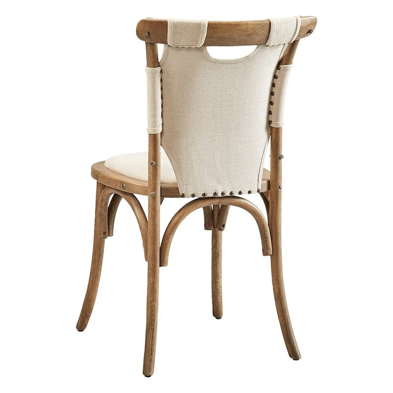 Sedia laterale in legno curvato Oak & Canvas, colore Driftwood, singola