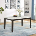Tavolo da Pranzo in Finto Marmo Bianco, Gambe in Legno Marrone, Posti 4–6