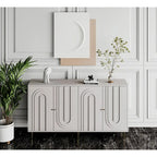 Credenza laccata opaca grigio/blu a 4 ante – 1 unità