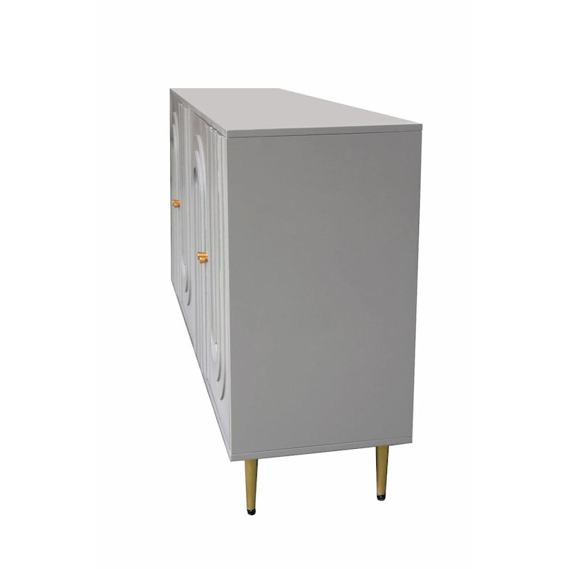 Credenza laccata opaca grigio/blu a 4 ante – 1 unità