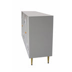 Credenza laccata opaca grigio/blu a 4 ante – 1 unità