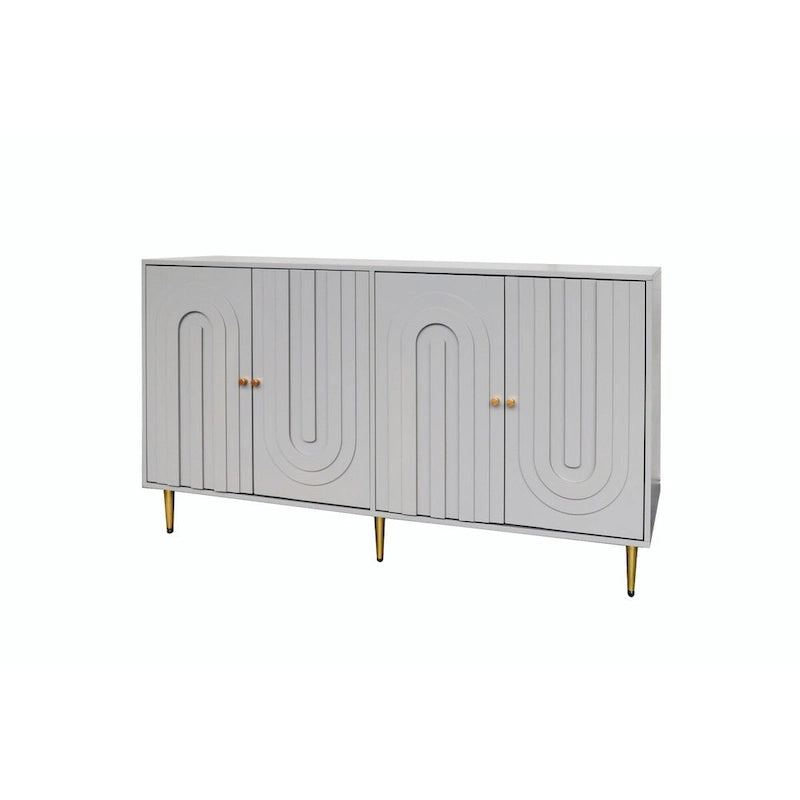 Credenza laccata opaca grigio/blu a 4 ante – 1 unità
