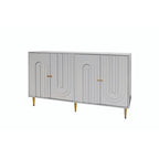 Credenza laccata opaca grigio/blu a 4 ante – 1 unità
