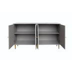 Credenza laccata opaca grigio/blu a 4 ante – 1 unità
