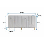 Credenza laccata opaca grigio/blu a 4 ante – 1 unità