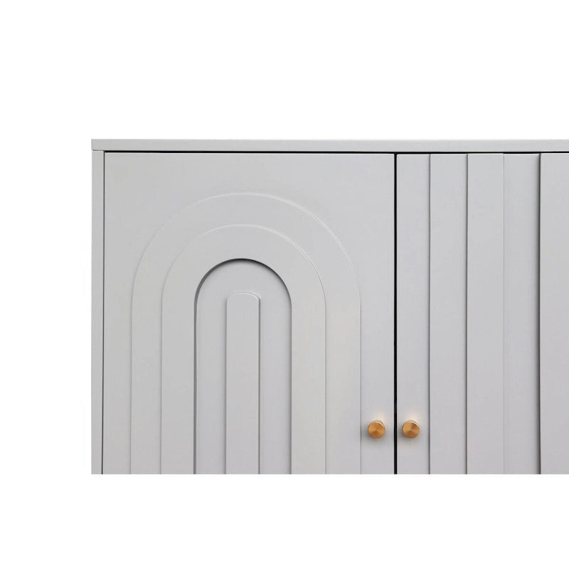 Credenza laccata opaca grigio/blu a 4 ante – 1 unità
