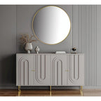 Credenza laccata opaca grigio/blu a 4 ante – 1 unità
