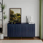 Credenza laccata opaca grigio/blu a 4 ante – 1 unità