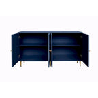 Credenza laccata opaca grigio/blu a 4 ante – 1 unità