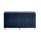Credenza laccata opaca grigio/blu a 4 ante – 1 unità