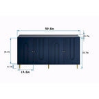 Credenza laccata opaca grigio/blu a 4 ante – 1 unità