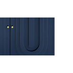 Credenza laccata opaca grigio/blu a 4 ante – 1 unità