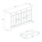 Credenza Bianca Stile Rustico – 2 Cassetti e 4 Ante