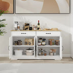 Credenza Bianca Stile Rustico – 2 Cassetti e 4 Ante