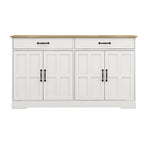 Credenza Bianca Stile Rustico – 2 Cassetti e 4 Ante