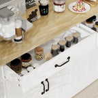 Credenza Bianca Stile Rustico – 2 Cassetti e 4 Ante