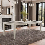 Tavolo da pranzo allungabile in rovere bianco/espresso con prolunga, 6-8 posti a sedere