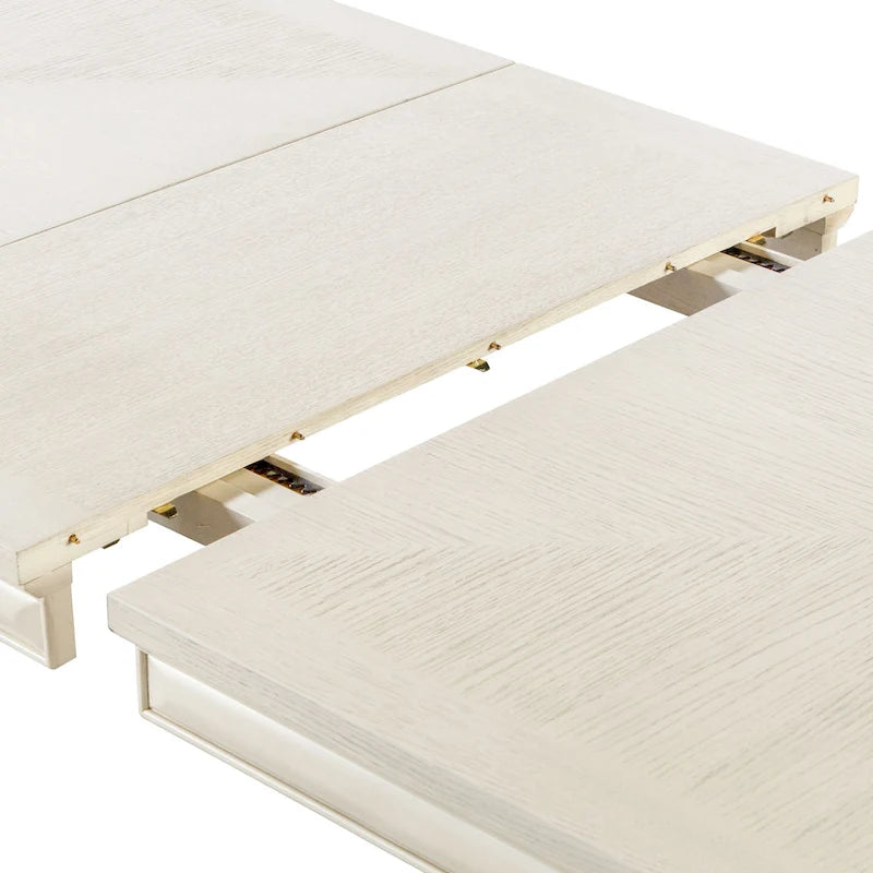 Tavolo da pranzo allungabile in rovere bianco/espresso con prolunga, 6-8 posti a sedere